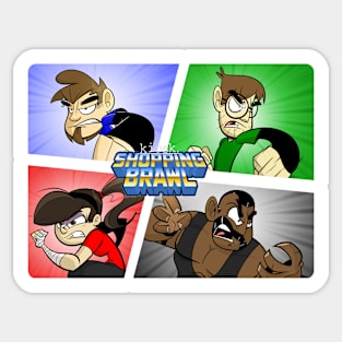 Shopping Brawl 4 Squares Sticker